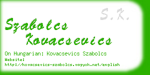 szabolcs kovacsevics business card
